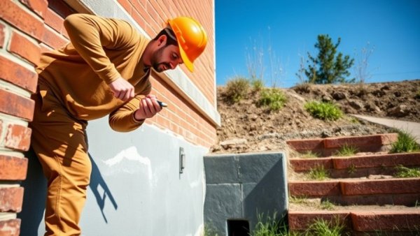 Interior Basement Waterproofing Canada - man applying waterproofing.