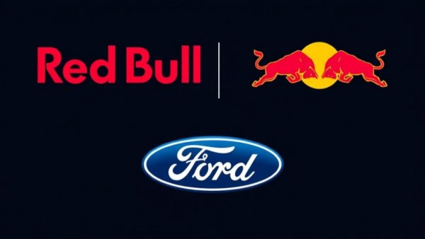 Ford Red Bull F1 Team partnership logo on black background.