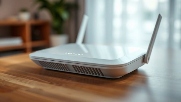 Wireless router as hidden home security weak spots, close-up view.