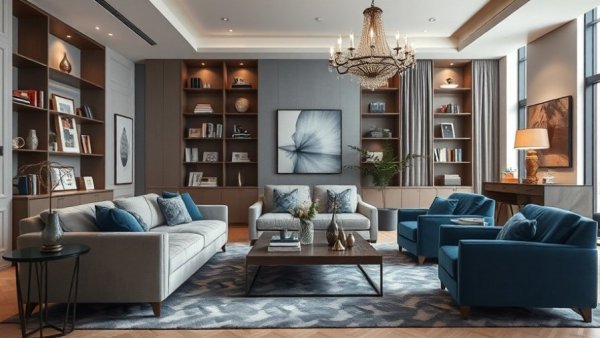 Timeless Interior Design in an elegant living room with modern accents.