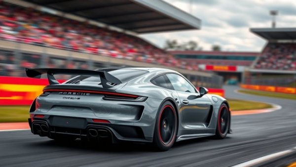 Sleek Porsche racing at Rolex 24, vibrant motion on track.