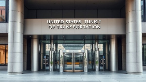 Entrance to United States Department of Transportation, highlighting AI in transportation regulations