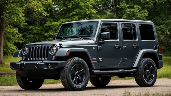 Jeep vehicle recall warning displayed on SUV.