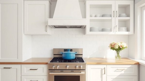 Bright modern kitchen interior highlighting cleanliness.