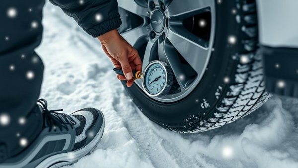 Understanding Tire Pressure Fluctuations in winter conditions, close-up check.