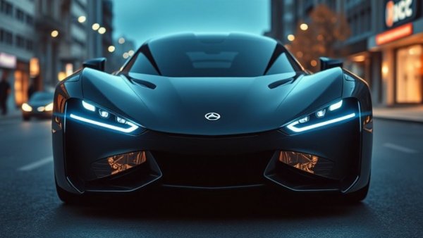 Close-up of high-tech car headlight symbolizing self-driving technology fundraising