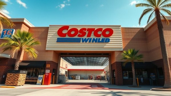 Costco entrance as a cheaper grocery option than Walmart.