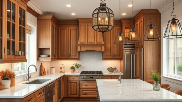 Stylish modern farmhouse kitchen reflecting 2023 home decorating trends.