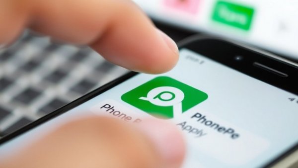 Close-up of PhonePe app on smartphone amid IPO pause news.