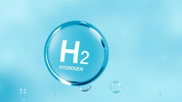 Detailed image of a blue hydrogen molecule symbolizing molecular hydrogen therapy benefits