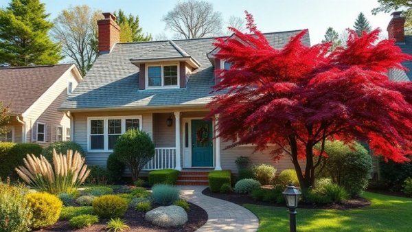 Charming suburban house with lush garden in vibrant setting, Home and Garden Checklist.