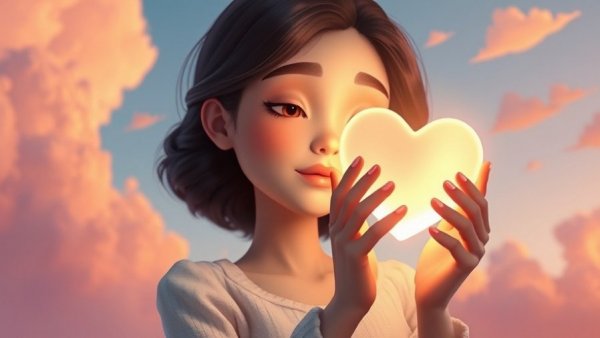 Serene woman holding a glowing heart, symbolizing how to share your vulnerabilities.