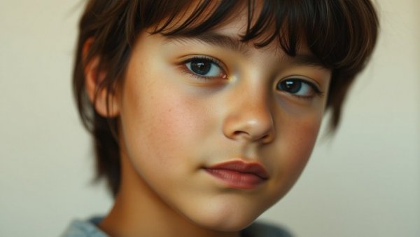 Serene teenager embodying calmness and introspection