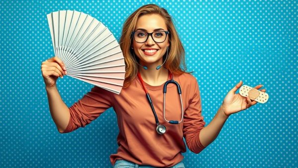 Confident woman holding a fan; Age Perimenopause Starts.