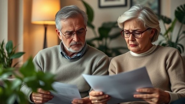 Couple reviewing mortgage payment options at home.