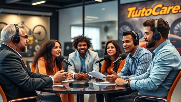 Three professionals discussing Q1 2026 Auto Industry Trends on a podcast.