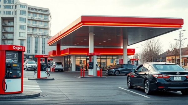 Modern gas station scene illustrating why are gas prices higher.