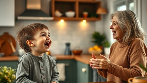 Playful kitchen scene depicting parenting dynamics, handling relatives calling you no fun for parenting boundaries.