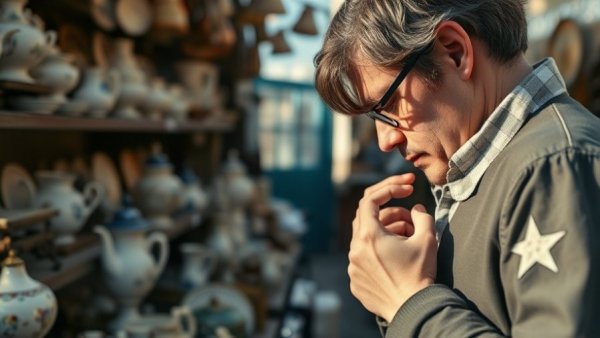 Successful secondhand shopping tips illustrated at an antique market.