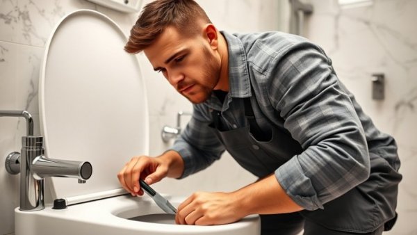 Reliable plumber in Owasso fixing a toilet with precision