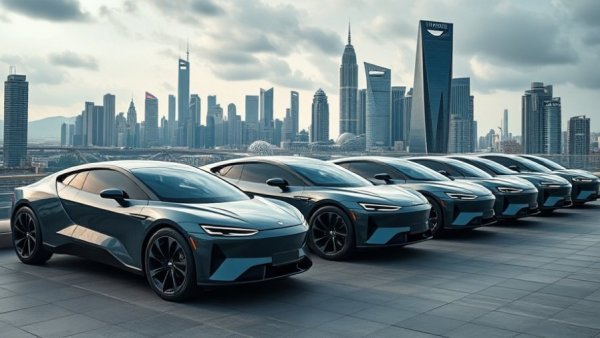 VinFast electric vehicles showcasing growth strategy in futuristic setting.