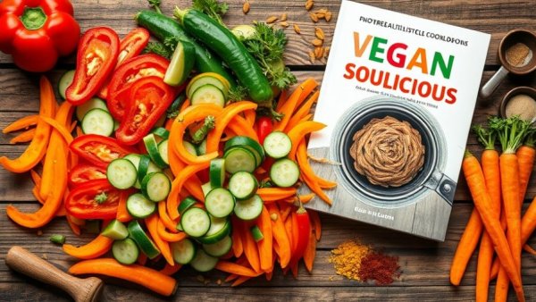 Colorful ingredients for a vegetable achard recipe.