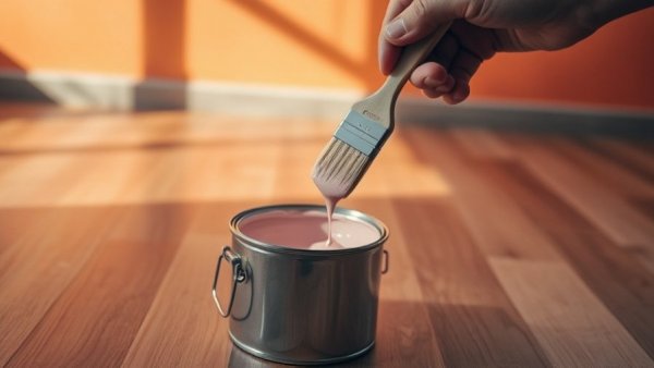 Paint color mistake real estate agents, pink paint drips from brush.