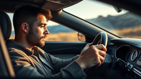 Driver holds smartphone, highlighting link between speeding and phone usage.