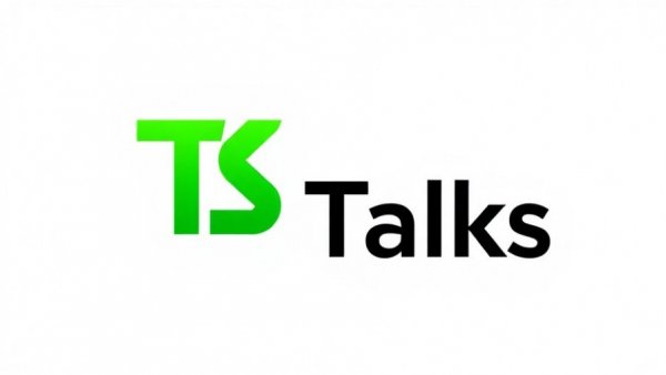 TSR Talks logo integrating arrow symbol, minimalist design.