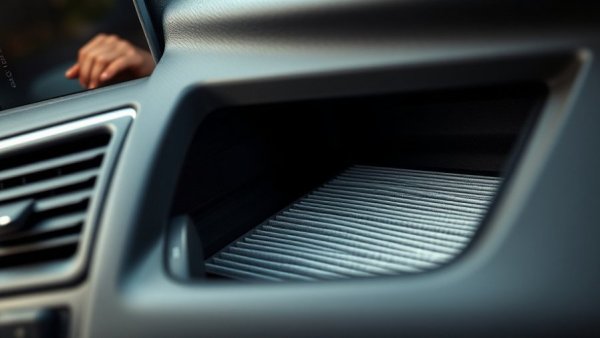Car glove compartment with air filter visible, Car Odors Guide.