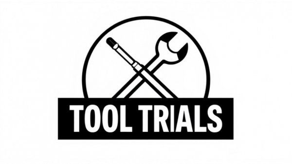TOOL TRIALS logo with tools in black circle.