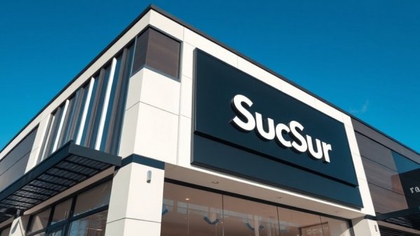 Modern retail store facade with brand sign displayed.