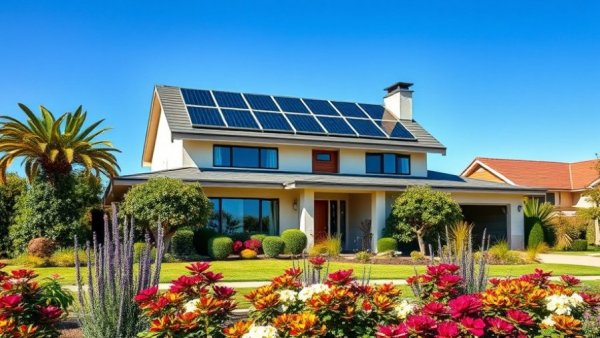 Modern home with solar panels showcasing solar home improvement investment 2026.