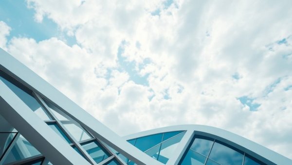 Abstract architecture and sky in blue tones, AAA Five Diamond Hotels.