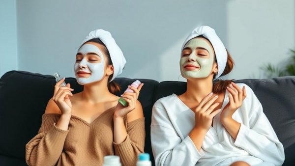 Women using new beauty products for summer skincare.