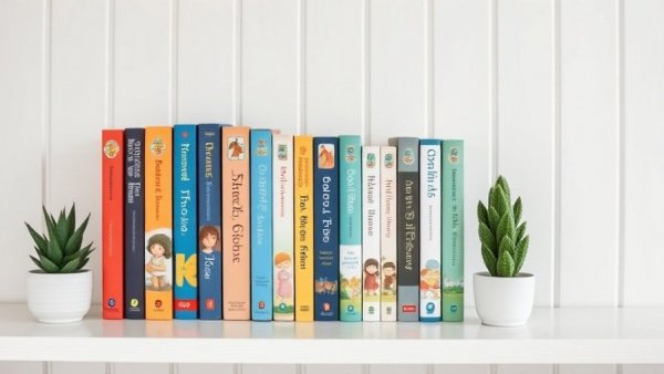 Best Read-Aloud Books for Families displayed on a shelf with a succulent.