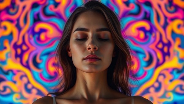Healing Is Happening Even When You Can't See It: Woman in contemplation with abstract reflection.