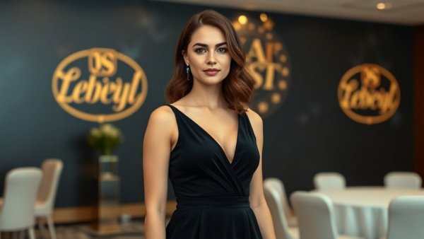 Hajra Arbab Creative Communities event with confident woman in black dress.
