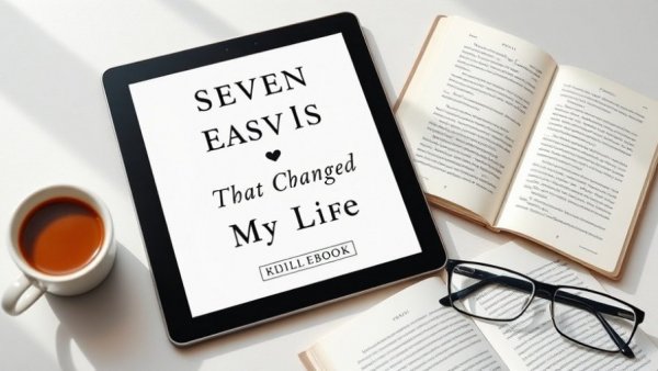 E-book with coffee cup and glasses, promoting Mediterranean Bean Salad Benefits.
