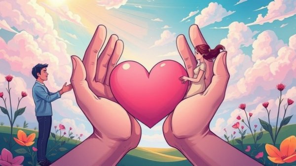 Imagination and Healing from Heartbreak - colorful abstract illustration.