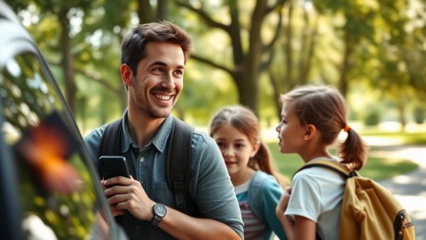 Adults supporting kids before school, highlighting trust and communication.