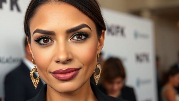 Confident woman showcasing elegance in formal attire