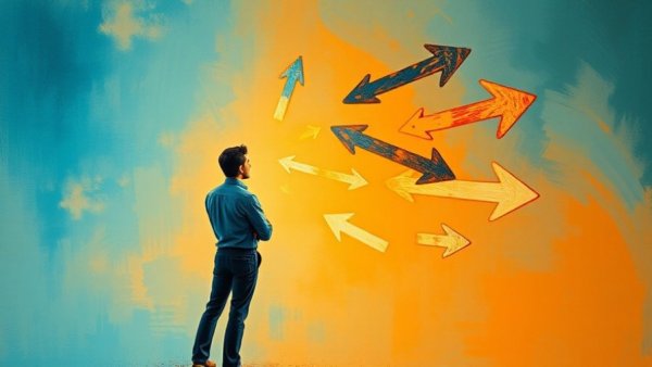Finding Balance in Life Choices: person facing multiple paths.