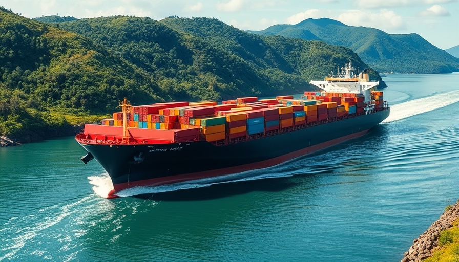 Cargo ship in Panama Canal related to BlackRock acquisition.