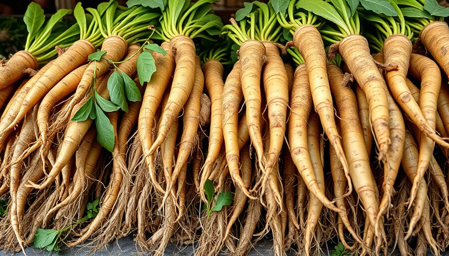 Fresh ginseng roots showcasing sustainable ginseng practices.