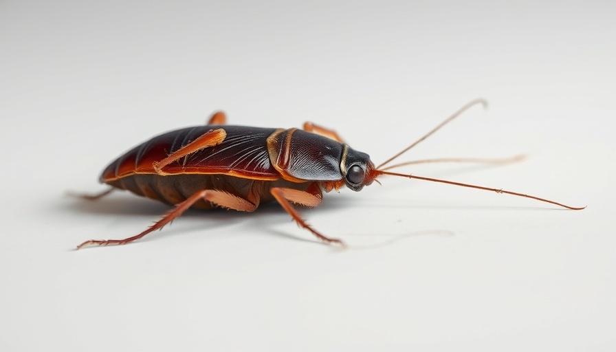 Dead cockroach on back, representing effective boric acid pest control.