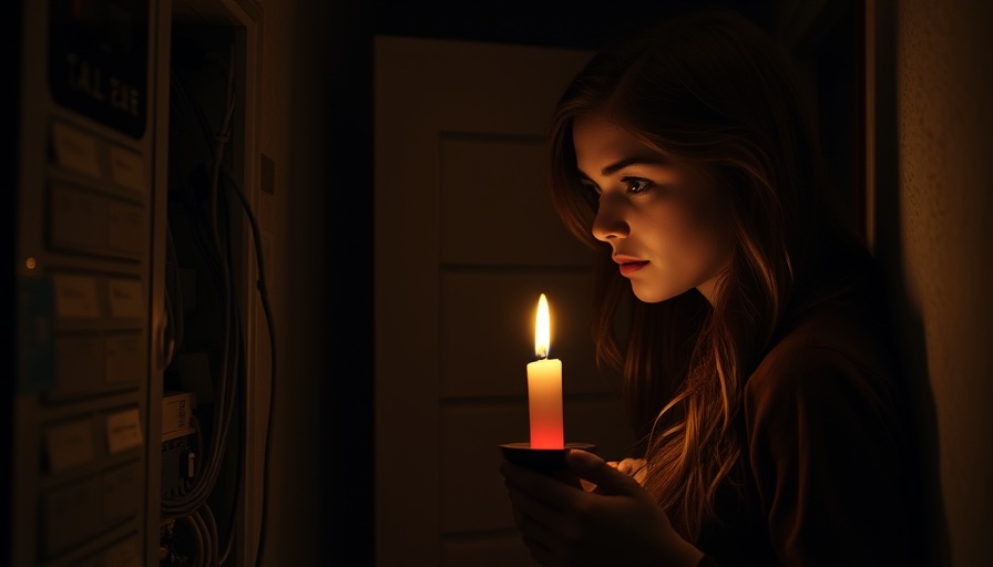Checking electrical panel during power failure.