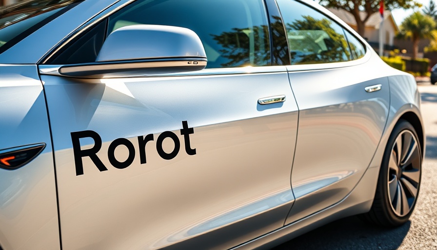 Tesla Model 3 with Robotaxi decal related to Arizona expansion.