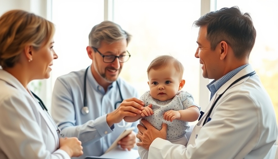 Doctor consulting about Merck RSV Shot Risks for Babies with a parent in an office.
