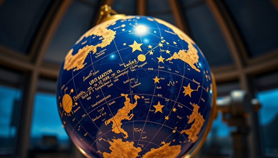 Celestial globe with constellations, Uranus enters Gemini 2025